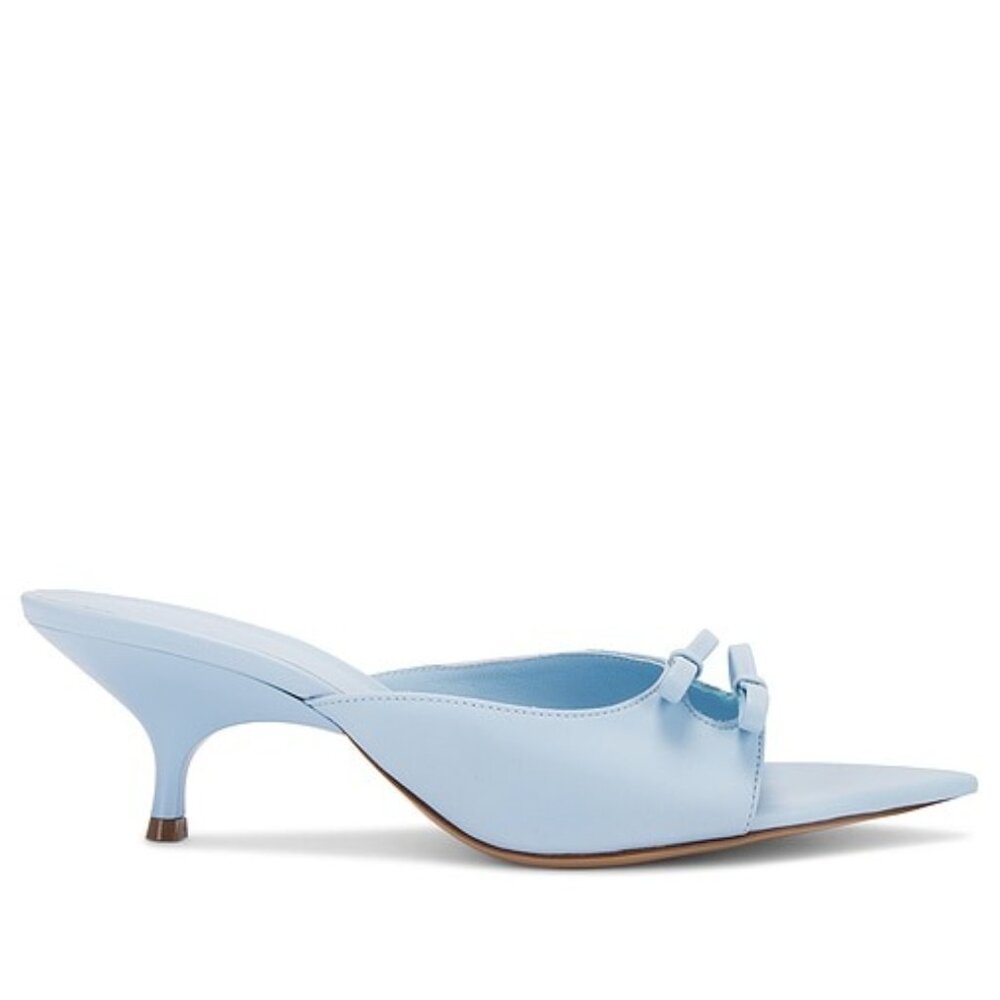 GIA BORGHINI Blanche Mule in Sky blue kitten heel slip on open toe cinderella